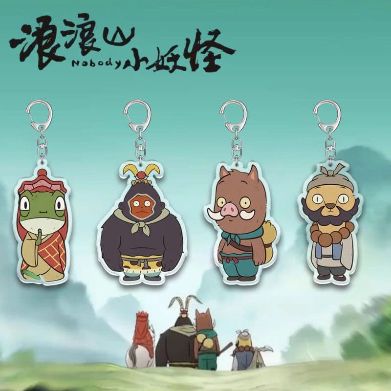 Langlangshan little monster peripheral acrylic keychain piggy monster orangutan monster peripheral school bag cute pendant gift