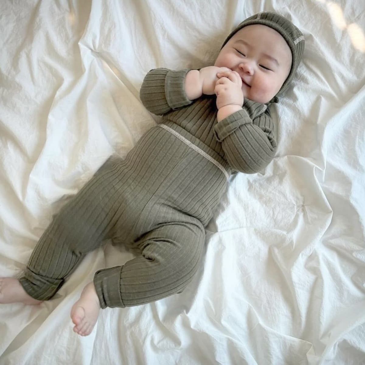 2024 Autumn/Winter Baby Cotton Thick Ribbed Vest + Elastic Bottoming Suit Baby Sleepwear for 0-3 Years Old Children