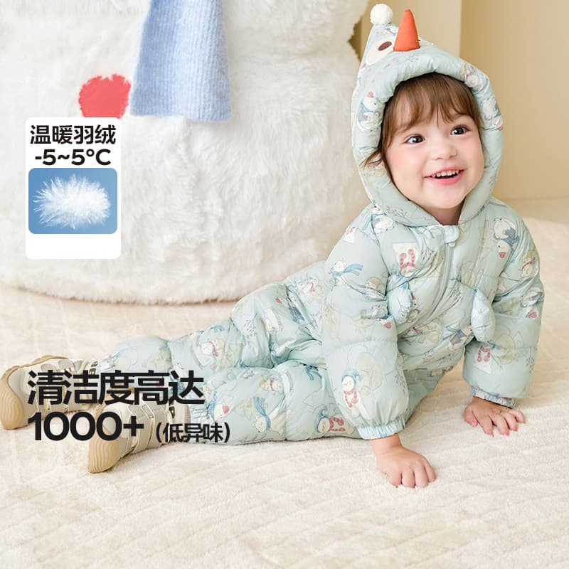 New baby jumpsuit infant children's wear romper baby crawl suit down newborn clothes autumn winter style thickened