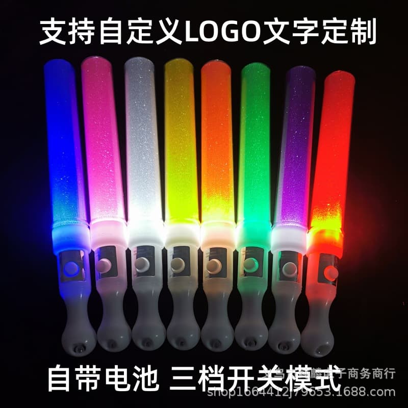 LED Glow Sticks, Light-up Short Sticks, Flash Hand Sticks, Wholesale from Manufacturer for Concert, Bar Gatherings, and Cheering Props