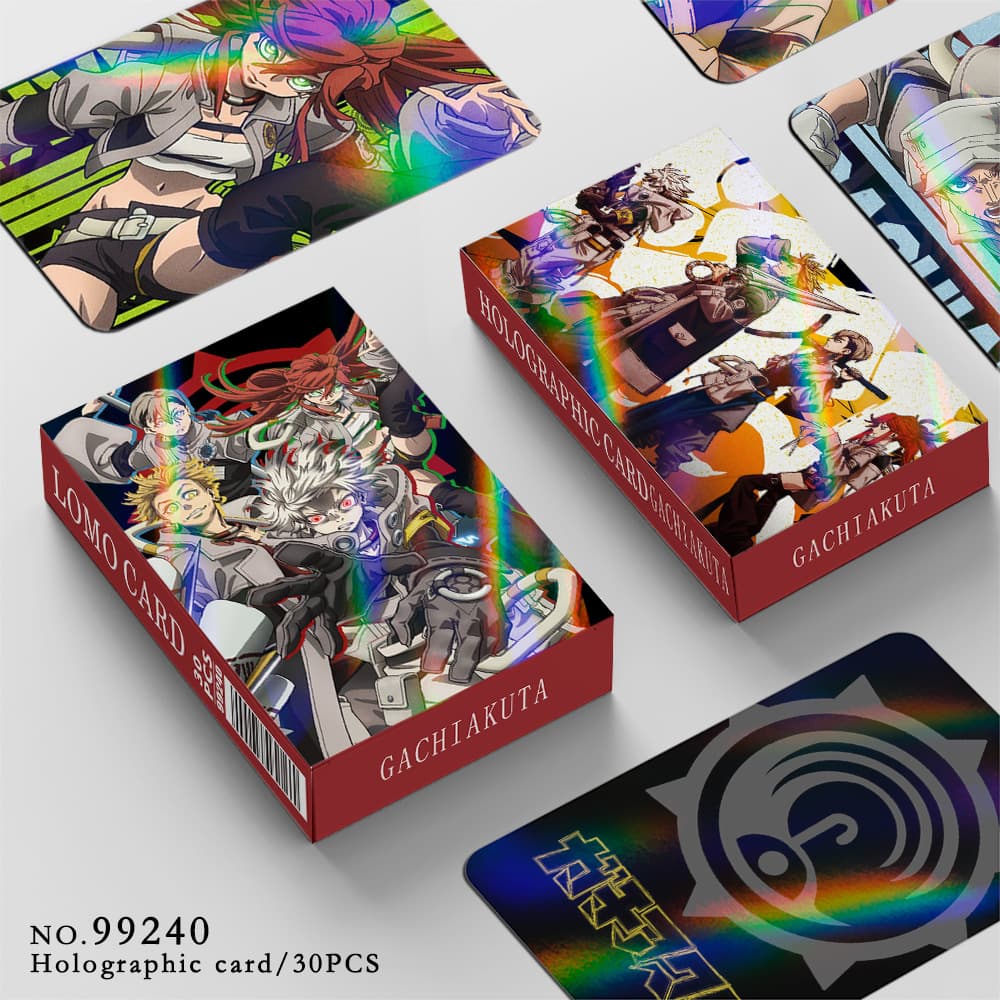 Cross-Border 30-Piece Anime Laser Cards, War Ghost Flash Cards, Two-Dimensional Photo Cards, Decorative Cards, Japanese-Style Lomo Cards