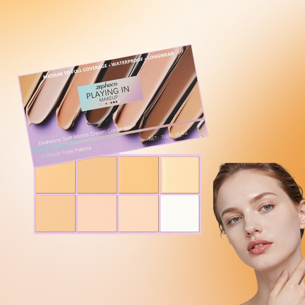 Soft Matte Cream Concealer 8-Shade Fade Palette Light Concealer