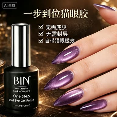 Cross-Border New Hot Flash White Cat Eye Gel Nail Polish, Trendy Color, Sparkling Crystal Cat Eye Gel, Internet Celebrity Style