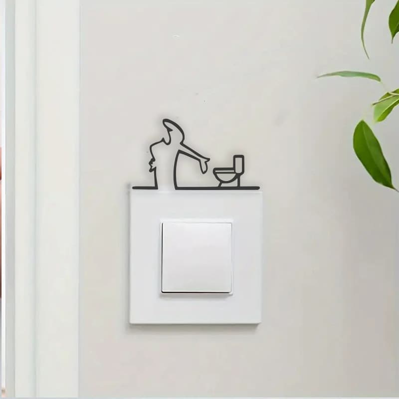 La Linea toilet figurine wall hanging decoration, wrought iron toilet wall ornament, abstract and quirky decoration. A top-selling cross-border e-commerce product.
