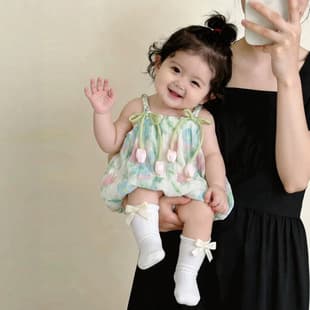 Summer Thin Fresh Tulip Romper Newborn Baby Summer Outfit Sleeveless Romper Girl Bodysuit Fashion