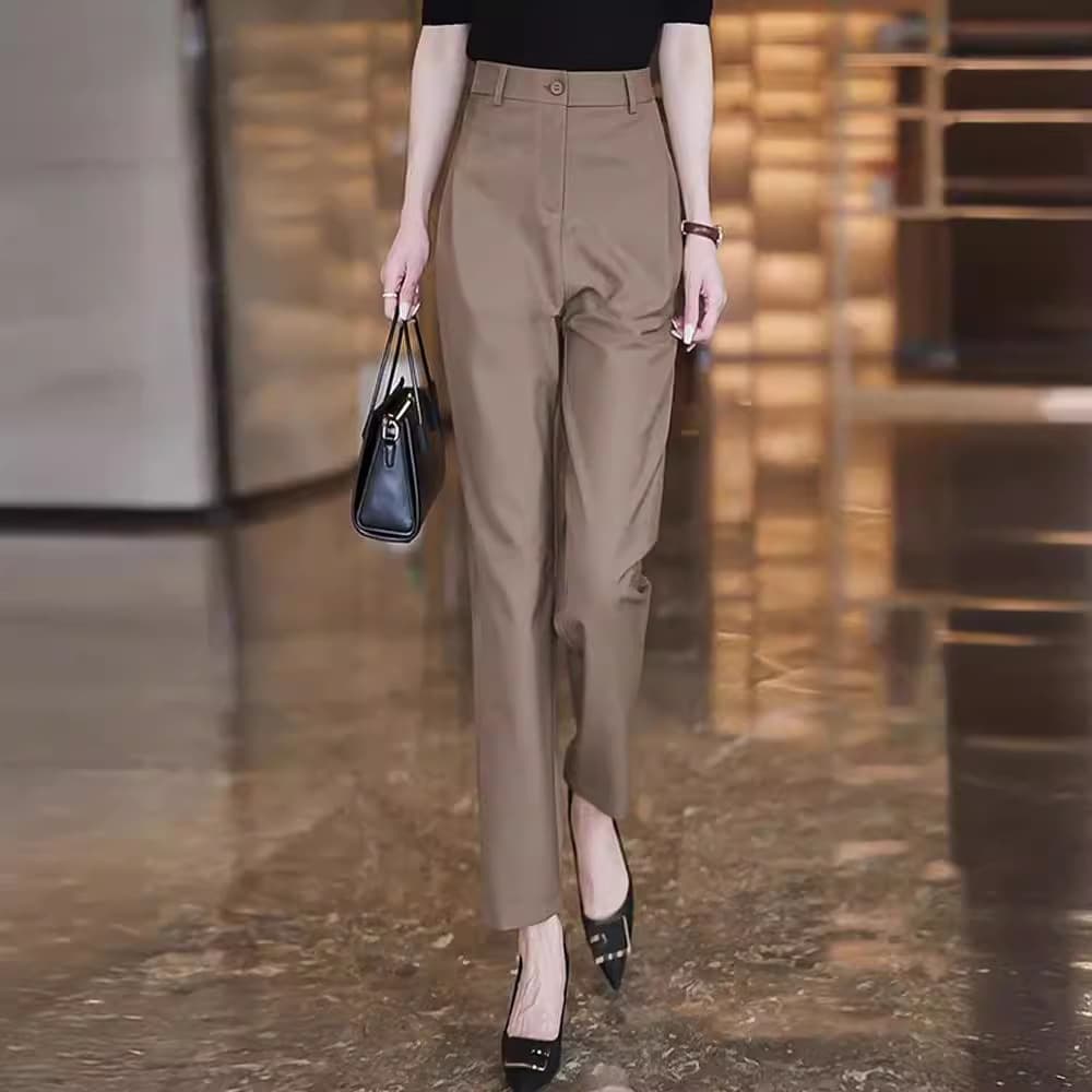 Women's Harem Pants Summer Thin Style 2026 New Trendy Draped Suit Trousers High-Waist Ankle-Length Khaki Pants