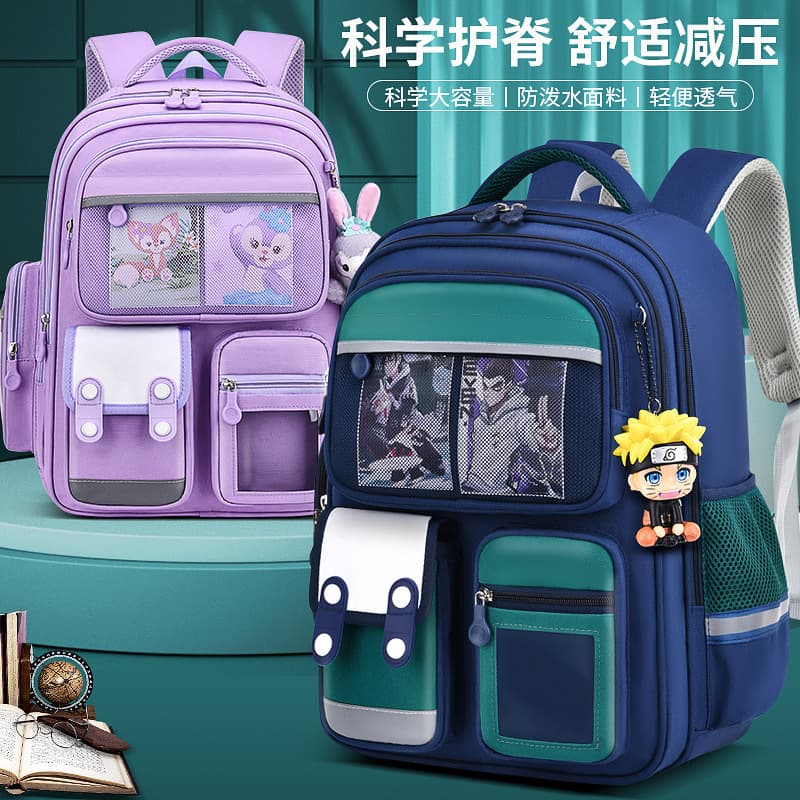 2025 Naruto Edition Backpack for Girls and Boys, Cute Cartoon Design, Lightweight, Waterproof, Spine-Protecting, Large Capacity for Grades 1-6