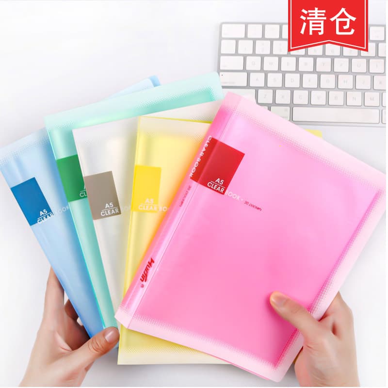 A5 transparent multi-layer insert folder, PP office invoice folder, document organizer, wholesale.