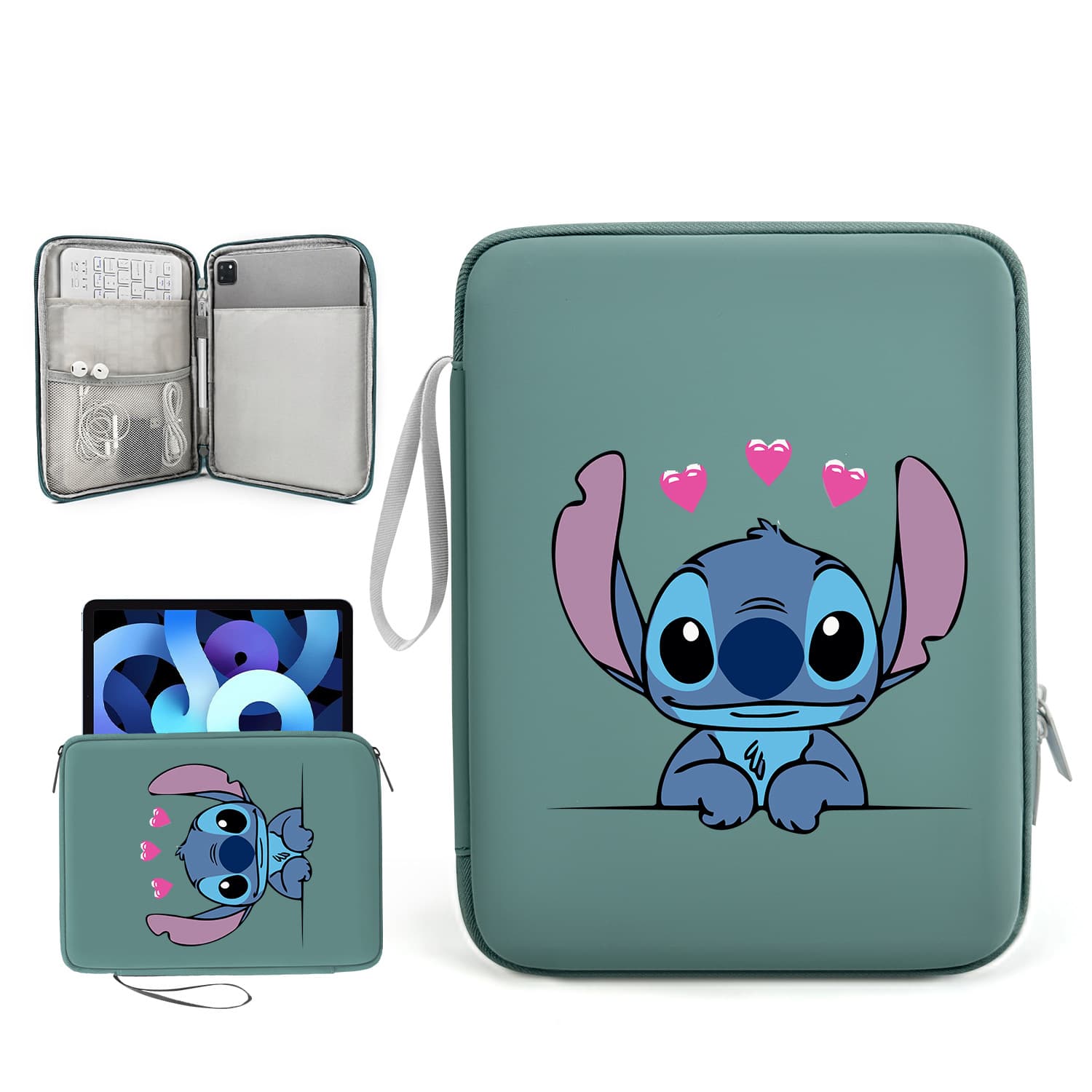 Cartoon Pattern Tablet Case iPad Storage Bag Shockproof Protective Sleeve Handheld Lightweight Portable