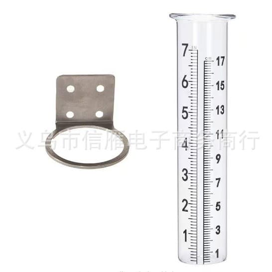 Rain Gauge Capacity Meter with Pole Mount, Stainless Steel Installation Frame for Yard and Garden Outdoor Use