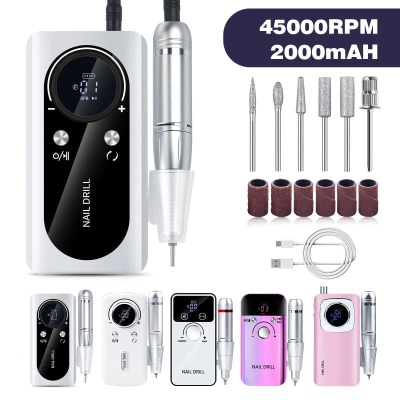 Cross-border new V2 nail polisher professional nail removal 45000 rpm power storage portable electric nail polisher