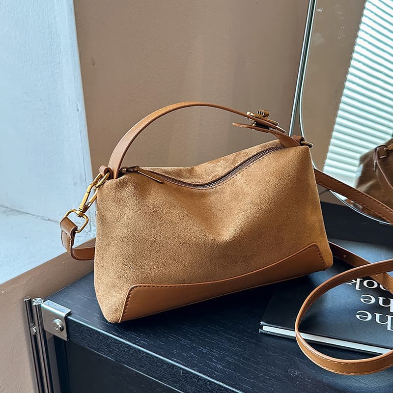 Vintage Suede Leopard Print Bag Autumn/Winter New Trendy Niche Shoulder Bag Versatile Large Capacity Crossbody Bag