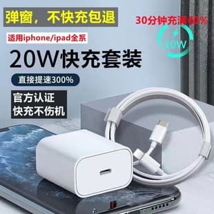 Cross-Border PD 20W Fast Charger for Apple, Compatible with iPhone 8-17 Charging Head Data Cable PD Fast Charging Kit
