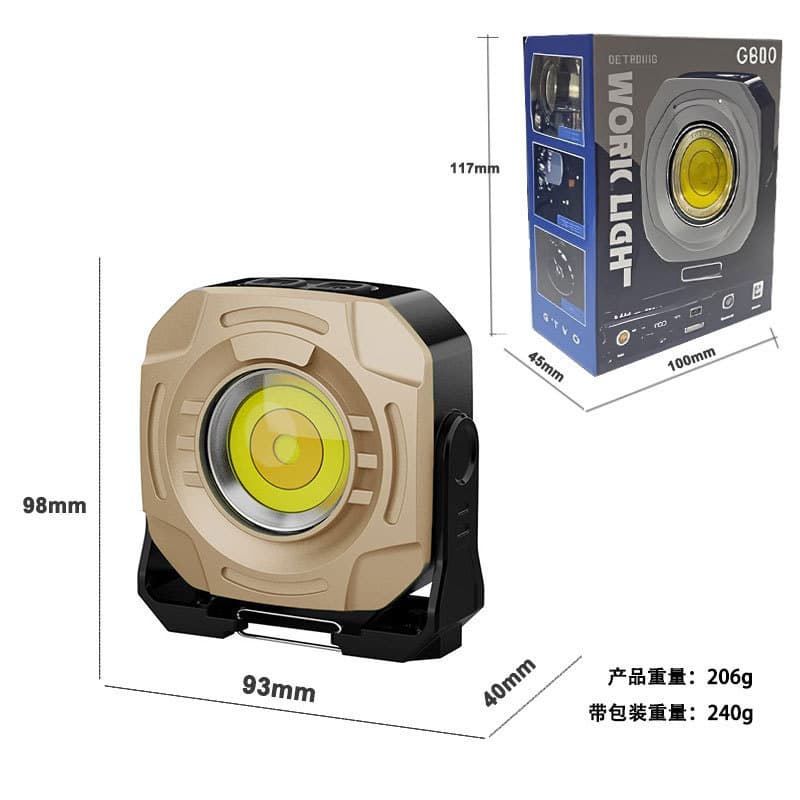 Cross-border COB Magnetic Work Light, USB Rechargeable, Outdoor All-Terrain Camping Light, Multifunctional Long-Lasting Work Light