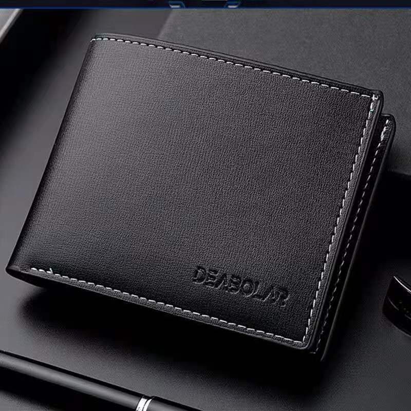 Cross-border wallet new men's soft leather wallet two-fold Korean-style open money clip student coin purse card holder wholesale