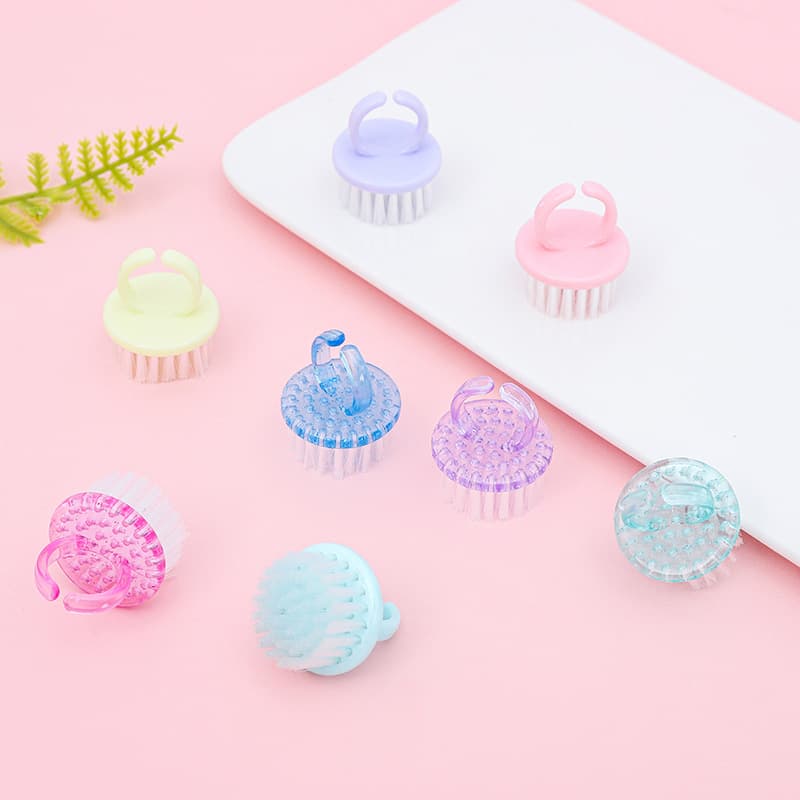 Factory direct supply of new manicure tools, macaron color cleaning brush, nail dusting ring brush, plastic brush