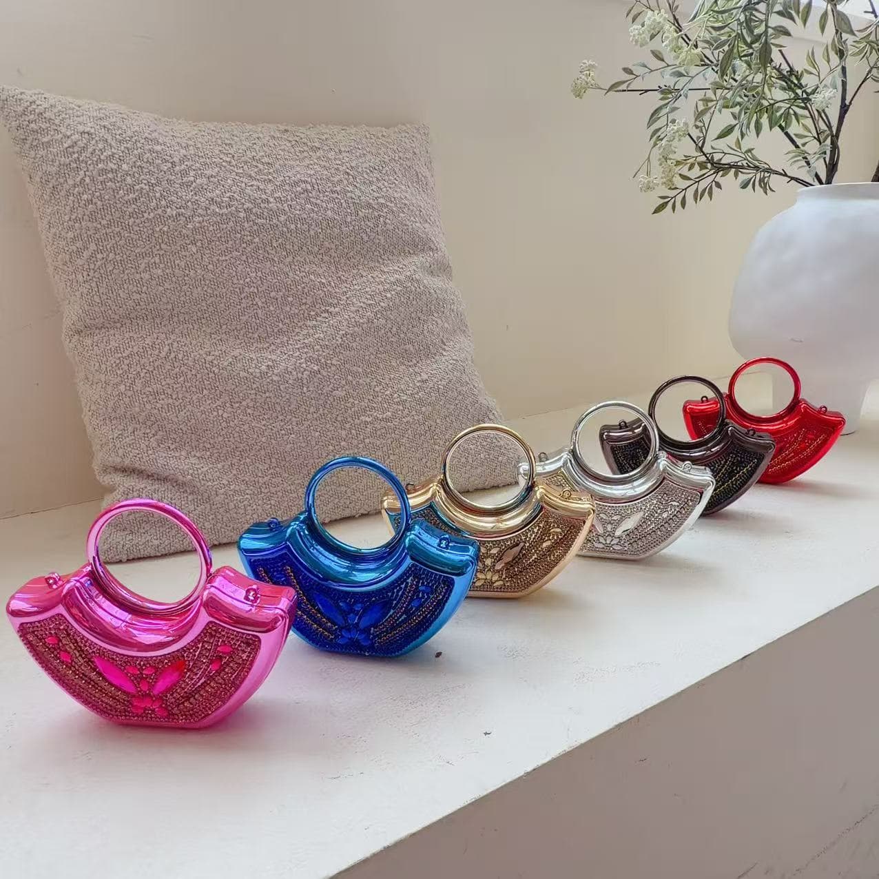 Cross-border Acrylic Mini Meniscus Bag Dinner Bag Diamond Shoulder Bag Lipstick Coin Crossbody Bag Children's Bag