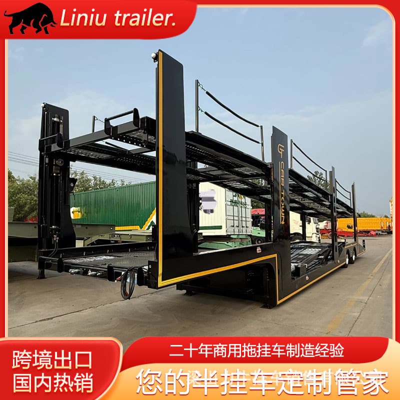 Cross-border export cage car double-deck 6 to 8 car carrier vehicle transport semi-trailer, passenger vehicle transport semi-trailer