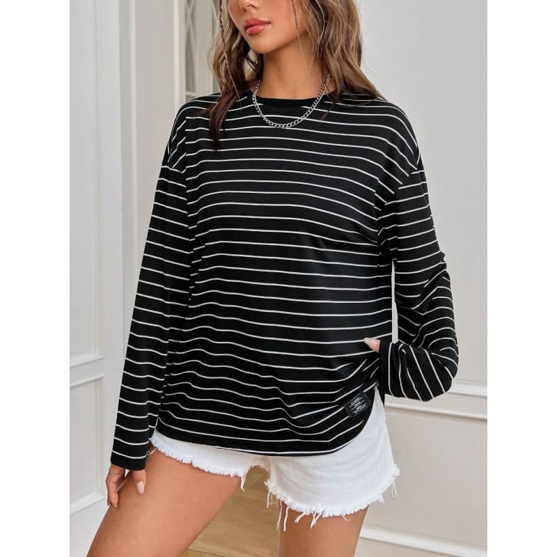 2025 Spring European and American Foreign Trade Cross-Border Women's Fashion 3D Printed Women's Fashionable, Comfortable, Slim-Fit Casual Long-Sleeved T-Shirt