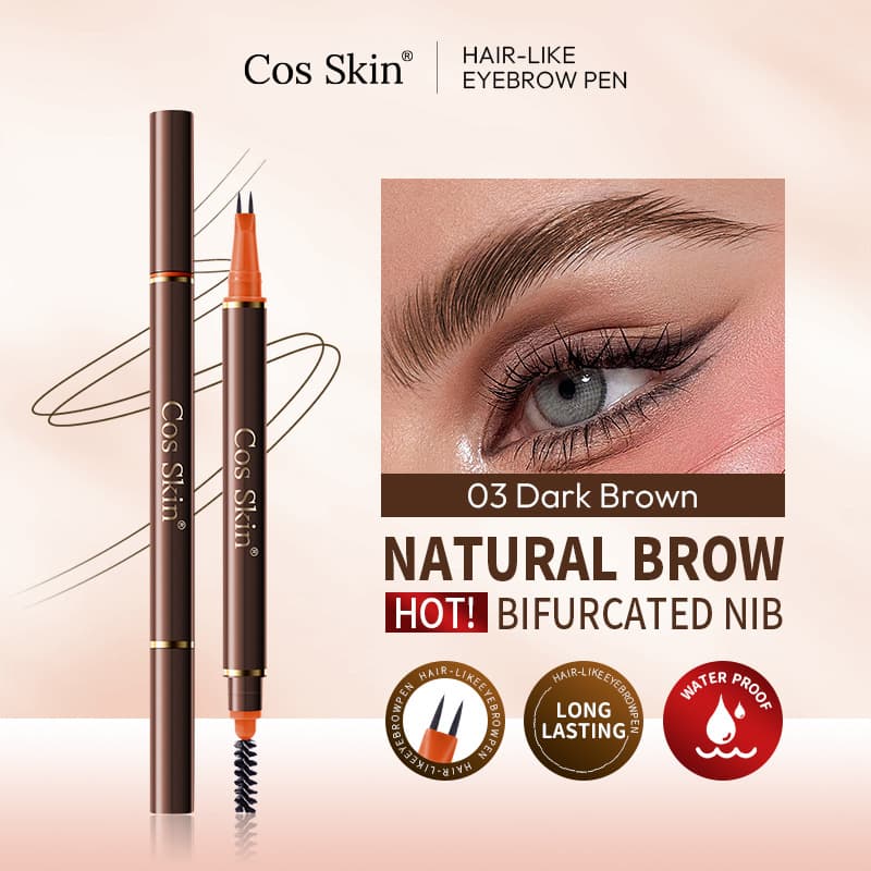 CosSkin Dual-Ended Eyebrow Pencil, One-Stroke Application Without Smudging