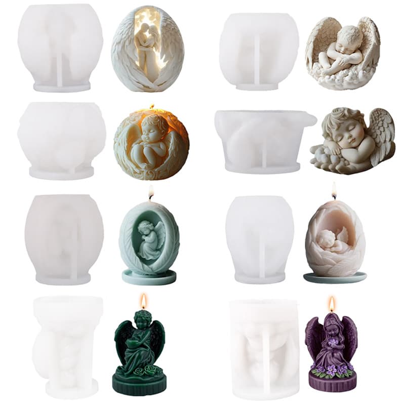 DIY Angel Girl Candle Silicone Mold - Aromatherapy Handmade Plaster Angel Desktop Decoration Silicone