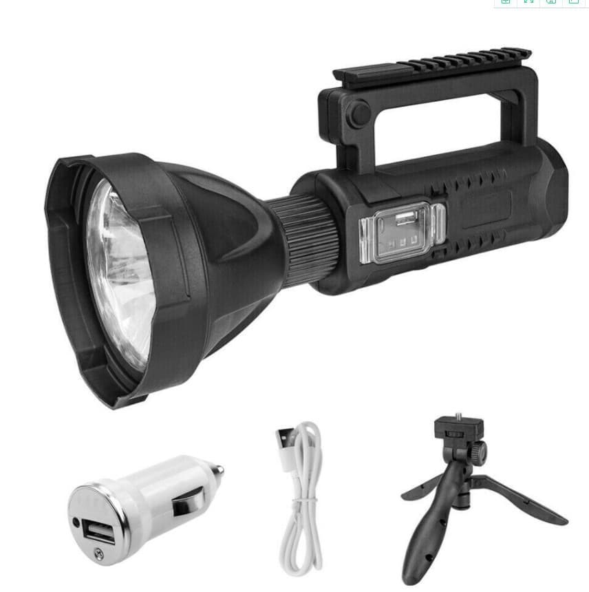 P50 Searchlight Multifunctional USB Rechargeable Outdoor Stand Flashlight High-Power Handheld Camping Light Night Fishing Light