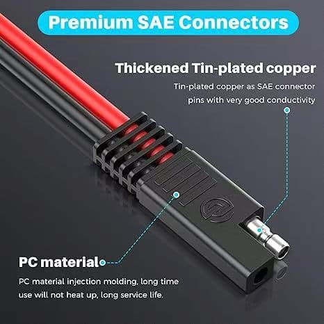 Double-ended SAE plug cord SAE solar panel cable 12AWG 14AWG quick disconnect extension cord