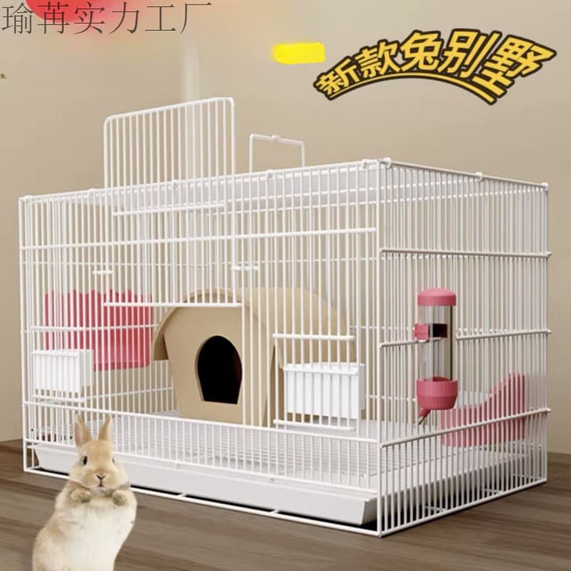 Rabbit Cage Indoor Large Guinea Pig Automatic Waste Removal Small Pet Hutch
