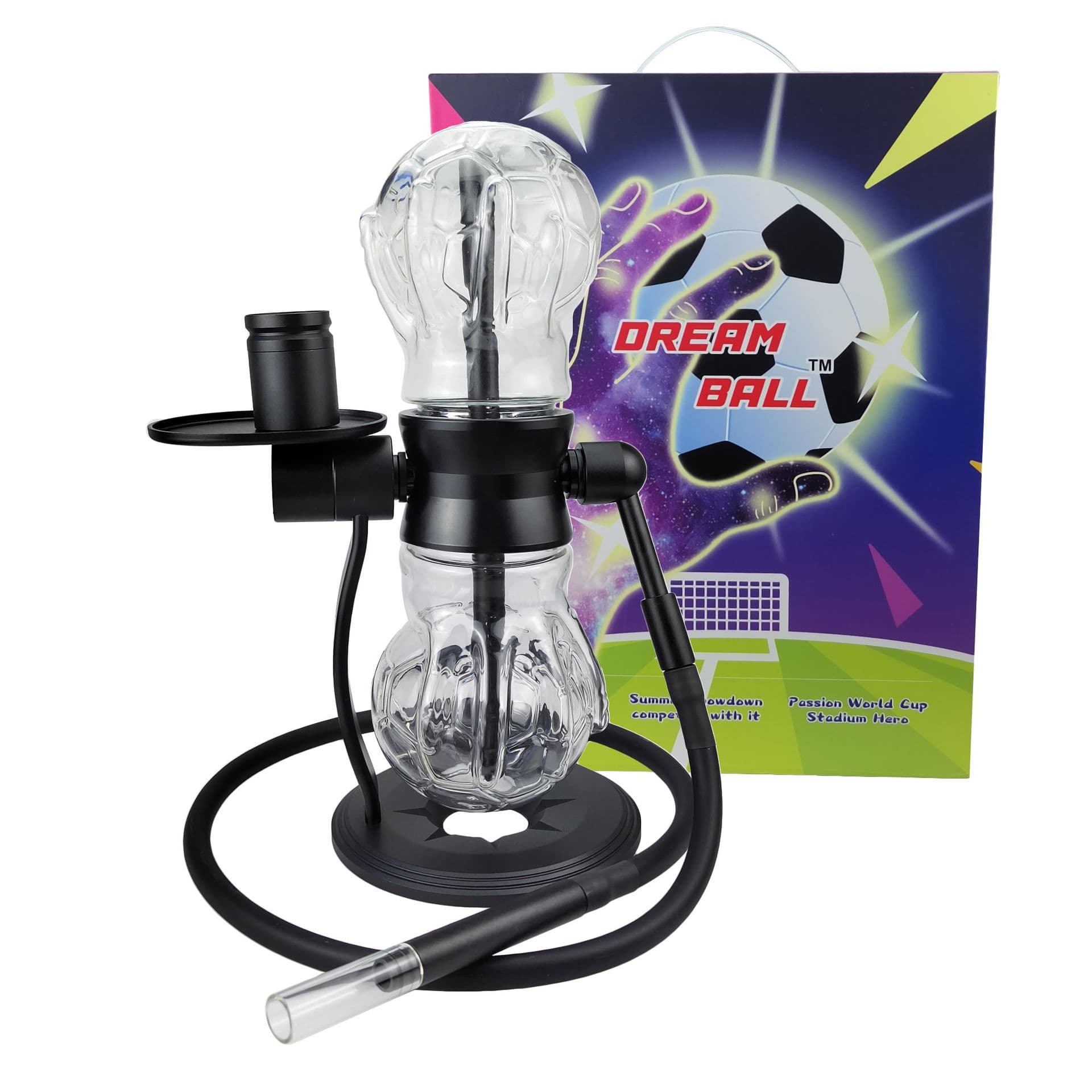 Cross-Border Hot Selling New Football Glass Bottle Gravity Hookah Rotatable Gravity Hookah Water Pipe