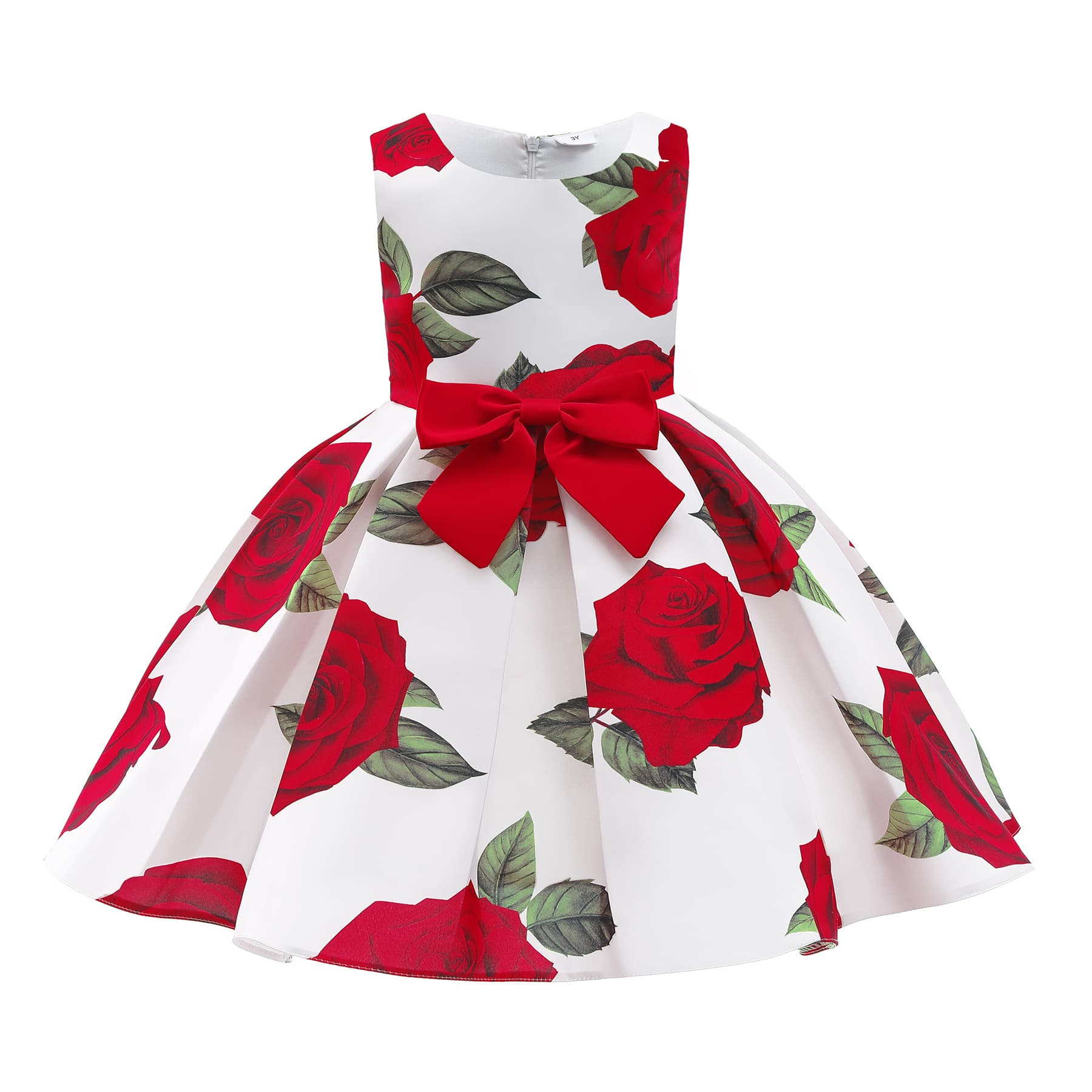 Girls' Dress Export Children's Red Vest Dress Printed Princess Dress Kids Performance Gown