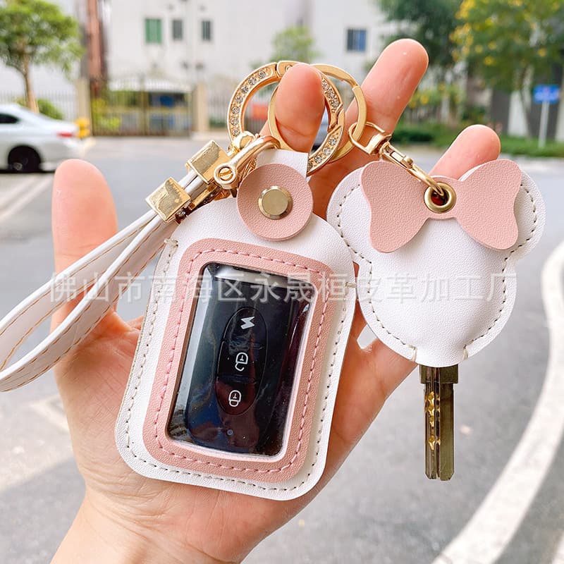 Universal Emma Xiaodao Yadi Electric Scooter Remote Control Cover Mechanical Key Case Soft Leather with Transparent Window