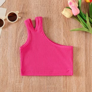 Cross-border trade European and American fashion girls solid color sleeveless top summer wholesale baby camisole children vest
