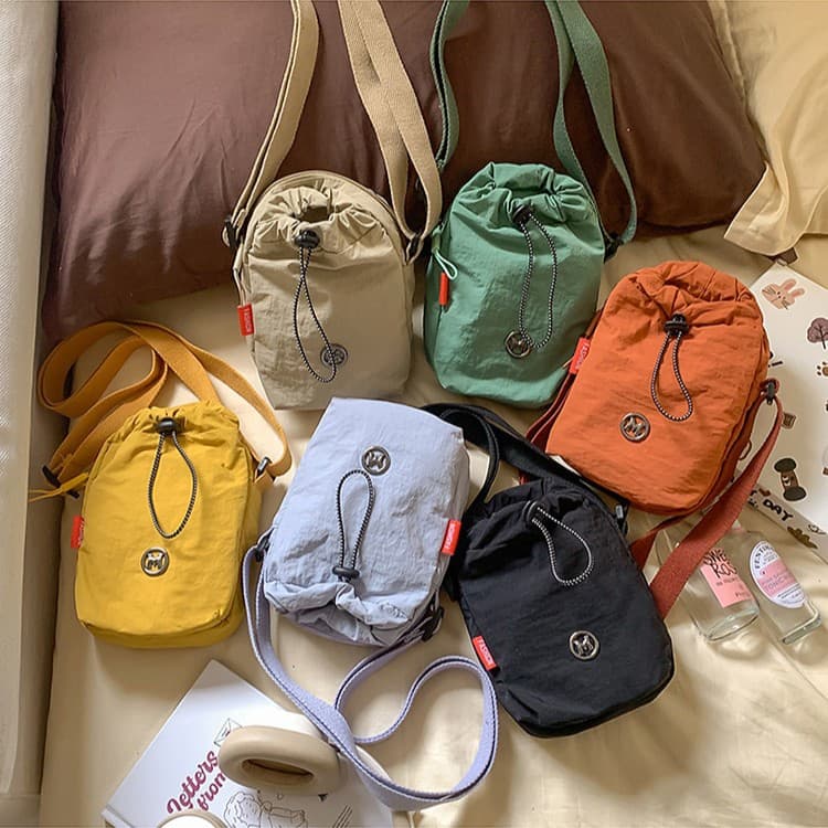 Sports Phone Bag New Nylon Multi-Function Crossbody Bag Unisex Casual Single Shoulder Bag Fitness Drawstring Water Bottle Pack