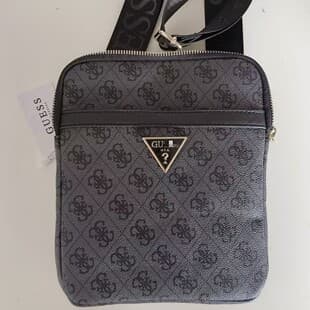 New Guess Foreign Trade 2026 New European and American Crossbody Men's Bag Printed Triangle Logo Zipper Fashion Shoulder Bag Men's Bag