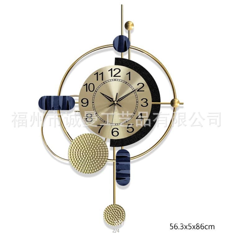 New Chinese style clock wall clock living room light luxury home decoration wall watch fashion creative Nordic simple clock wall watch