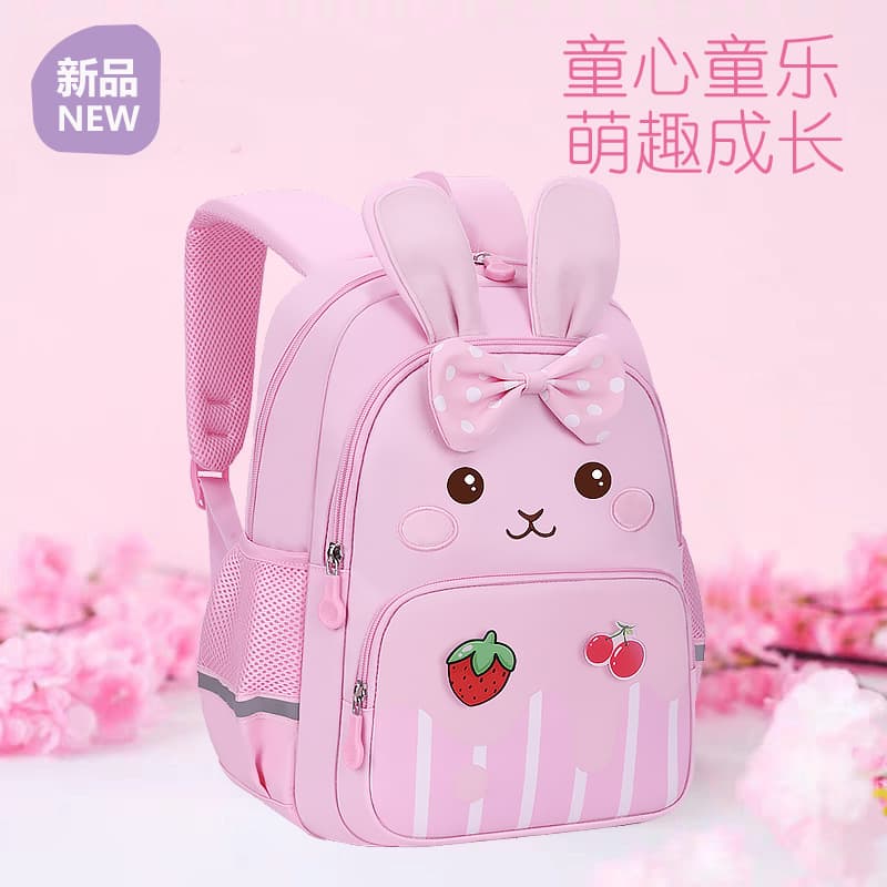 Big Class Kindergarten Backpack for 3-6-7 Years Old Cute Rabbit Children Girls Bag Outing Lightweight Double Shoulder Backpack Cartoon
