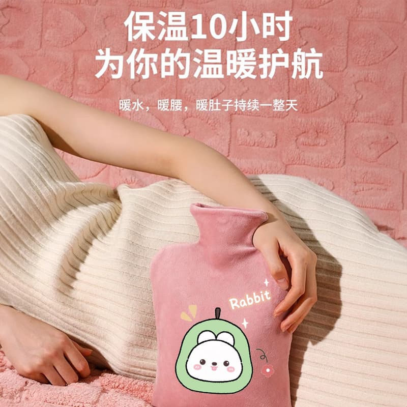 Winter Portable Cute Hot Water Bag Thick Hot Water Bag Filling Explosion-Proof Cartoon Dormitory Specific Body Warming Hot Water Bag