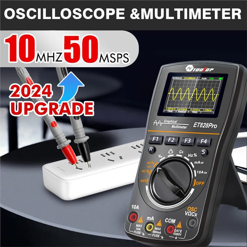TOOLTOP ET828Pro digital oscilloscope 6000 count multimeter 50Msps sampling rate multi-function