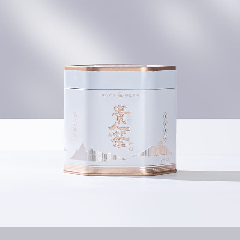 Hexagonal Tea Canister 0.05kg Black Tea Green Tea Universal Tea Tin Hexagonal Sealed Small Jar In Stock Customizable