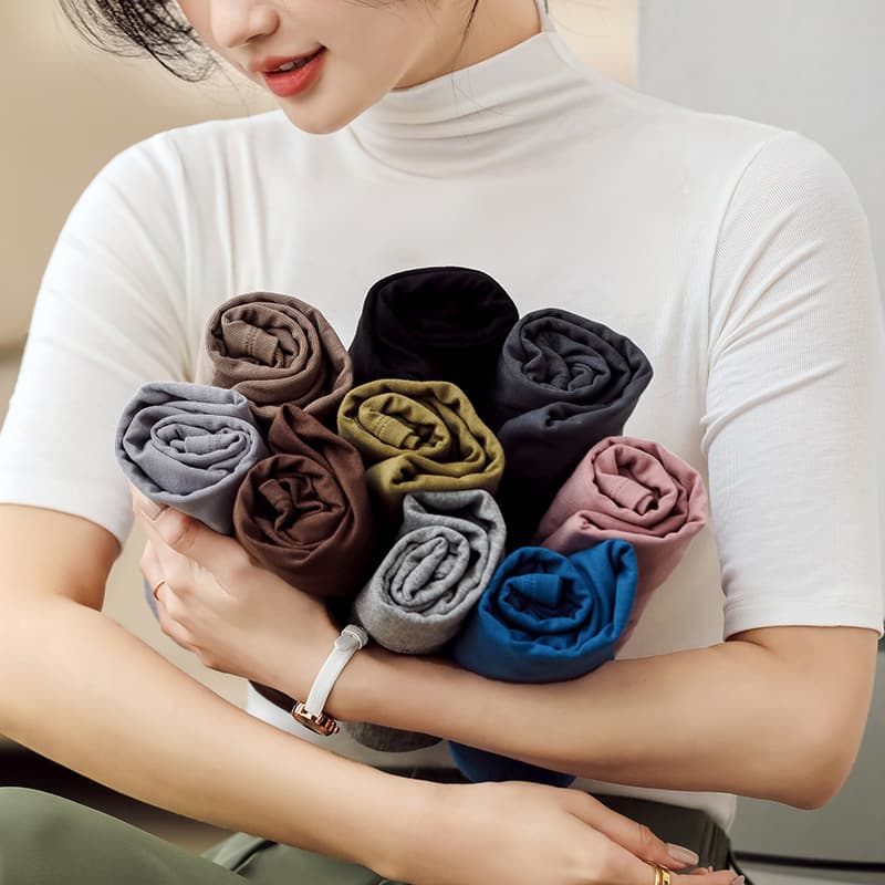H999 Spring Summer Autumn New Modal Five-Point Sleeve Slim Fit Base Layer T-Shirt Half Sleeve Versatile Solid Color Top Wholesale