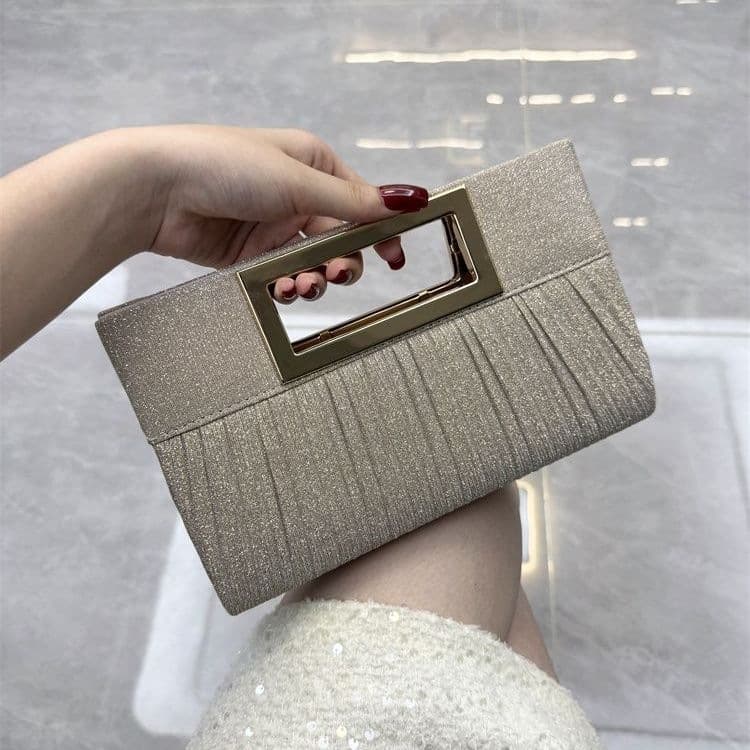 New Fashion Clutch Bag, Stylish Pleated Women's Party Bag, Formal Evening Bag, Chain Shoulder Bag, Women's Bag