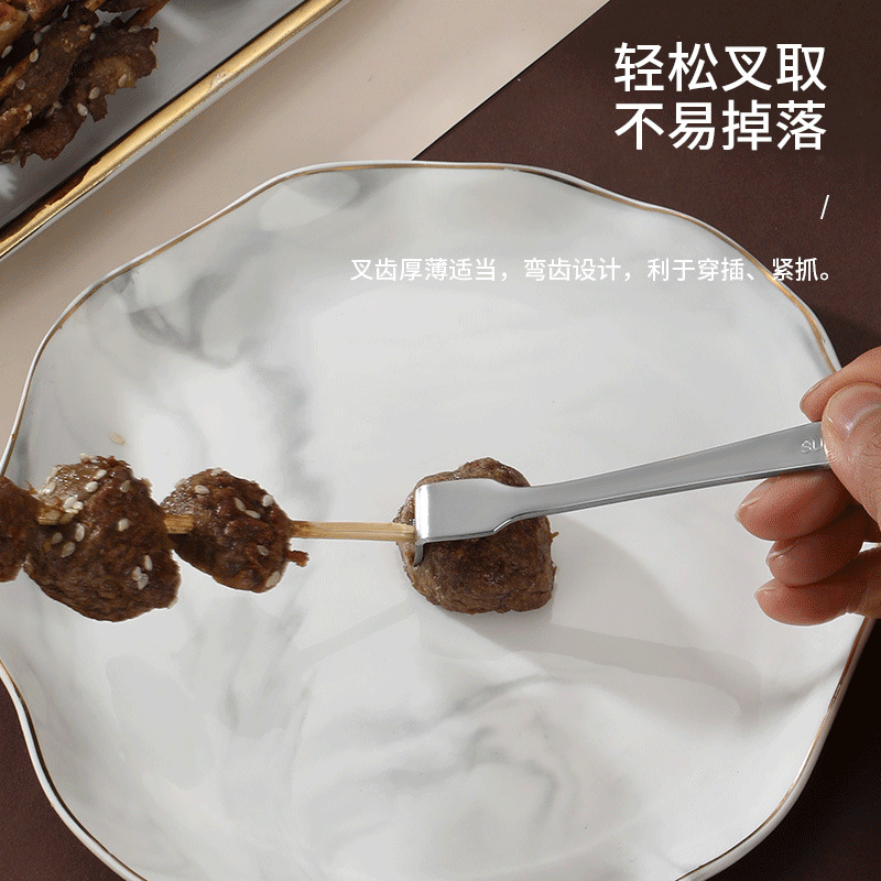 304 Stainless Steel Utensil BBQ Meat Fork Skewer Pulling Fork Meat Separator Outdoor Picnic Serving Fork BBQ Accessory