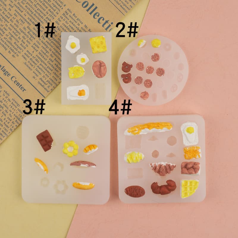Hot Dog Donuts Waffles Cheese Croissants Silicone Fondant Cake Baking DIY Chocolate Mini Mold