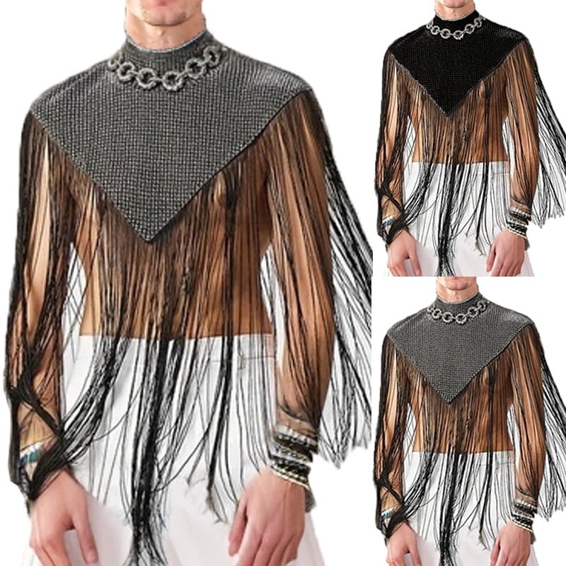 2026 New Style Patchwork Irregular Sleeveless Cape, Sexy Foreign Trade Fashion Streetwear, High-Neck Tassel Vest