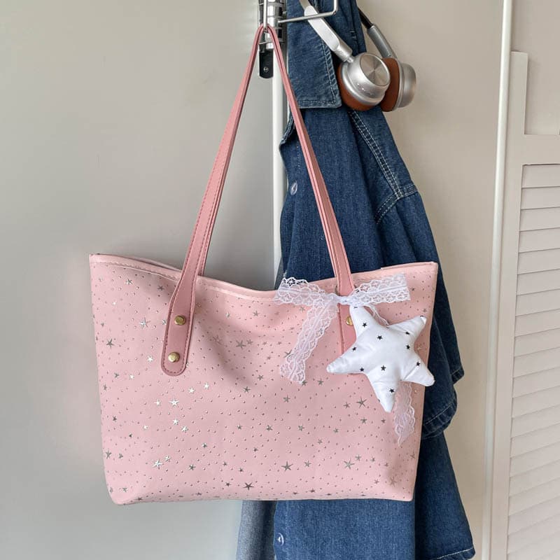 Star Print Shoulder Bag 2026 Cross-border New Fashion Trend Large Capacity Casual Portable Underarm Tote Bag for Women