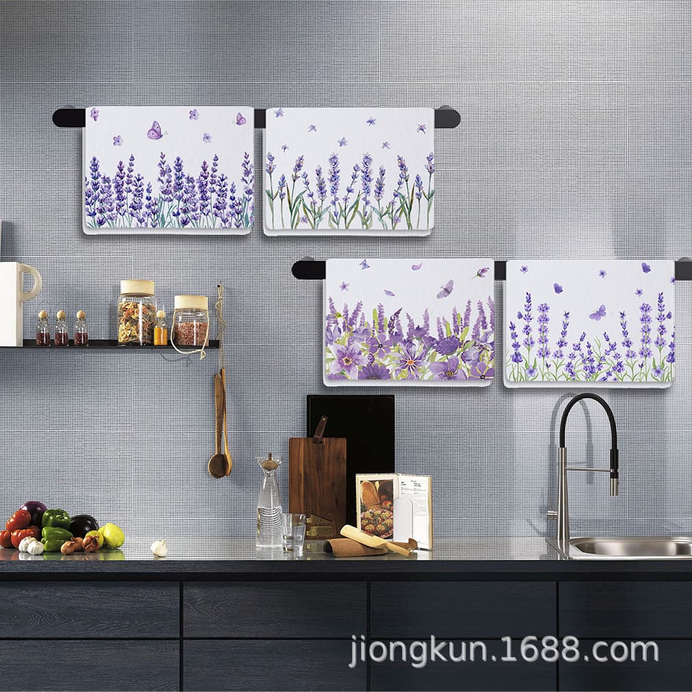 Amazon New Microfiber Lavender Printed Towel Cross-border Hot Sale Home Bathroom Skin-Friendly Towel Wholesale