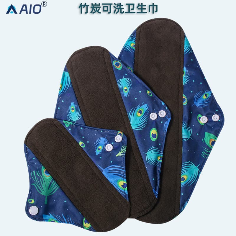 Cross-border Bamboo Charcoal Washable Sanitary Pad Set Reusable Maternity Sanitary Pads Manufacturer