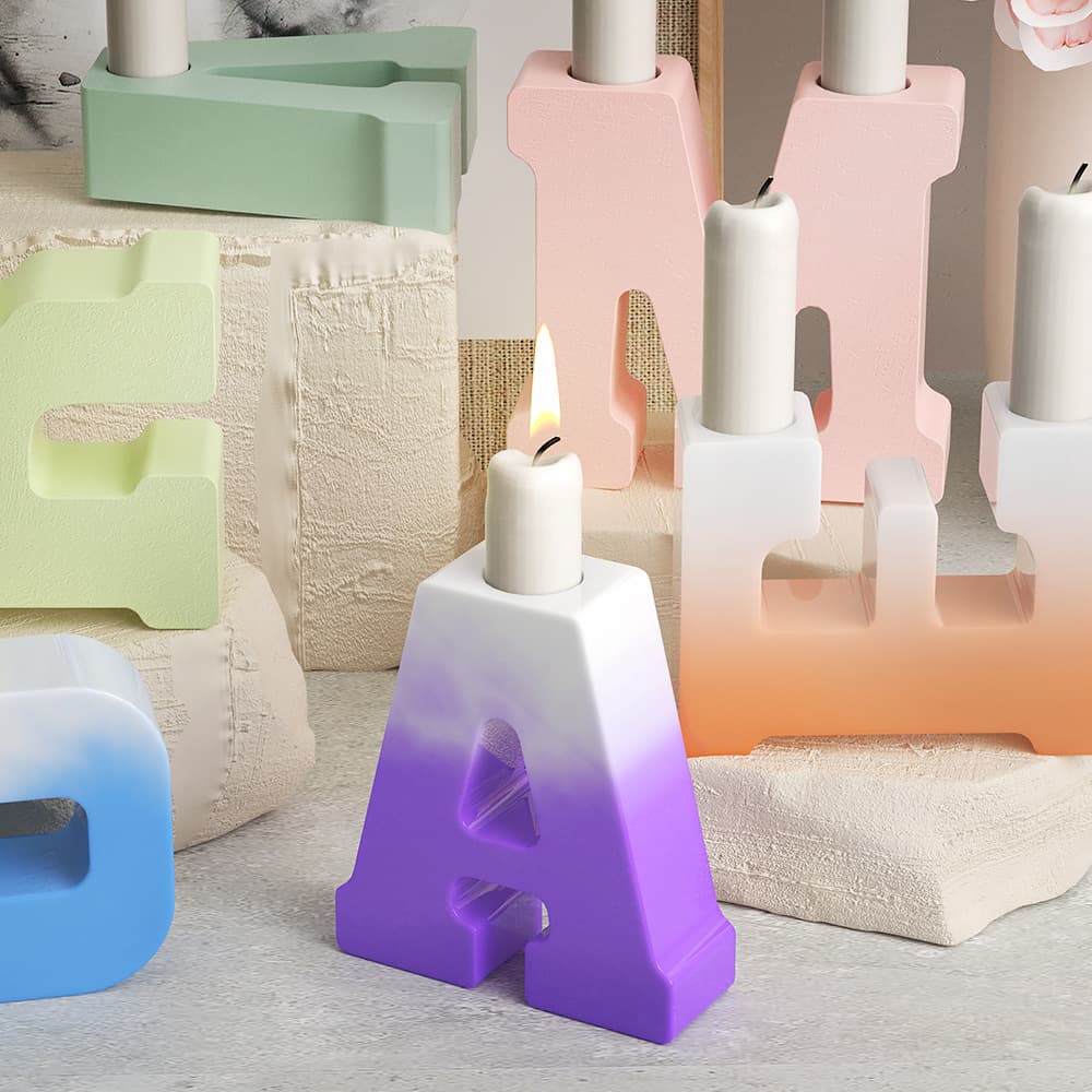 DIY Uppercase Letter Candle Mold, Aromatherapy Candle Holder, Plaster Ornament Silicone Mold Wholesale E18
