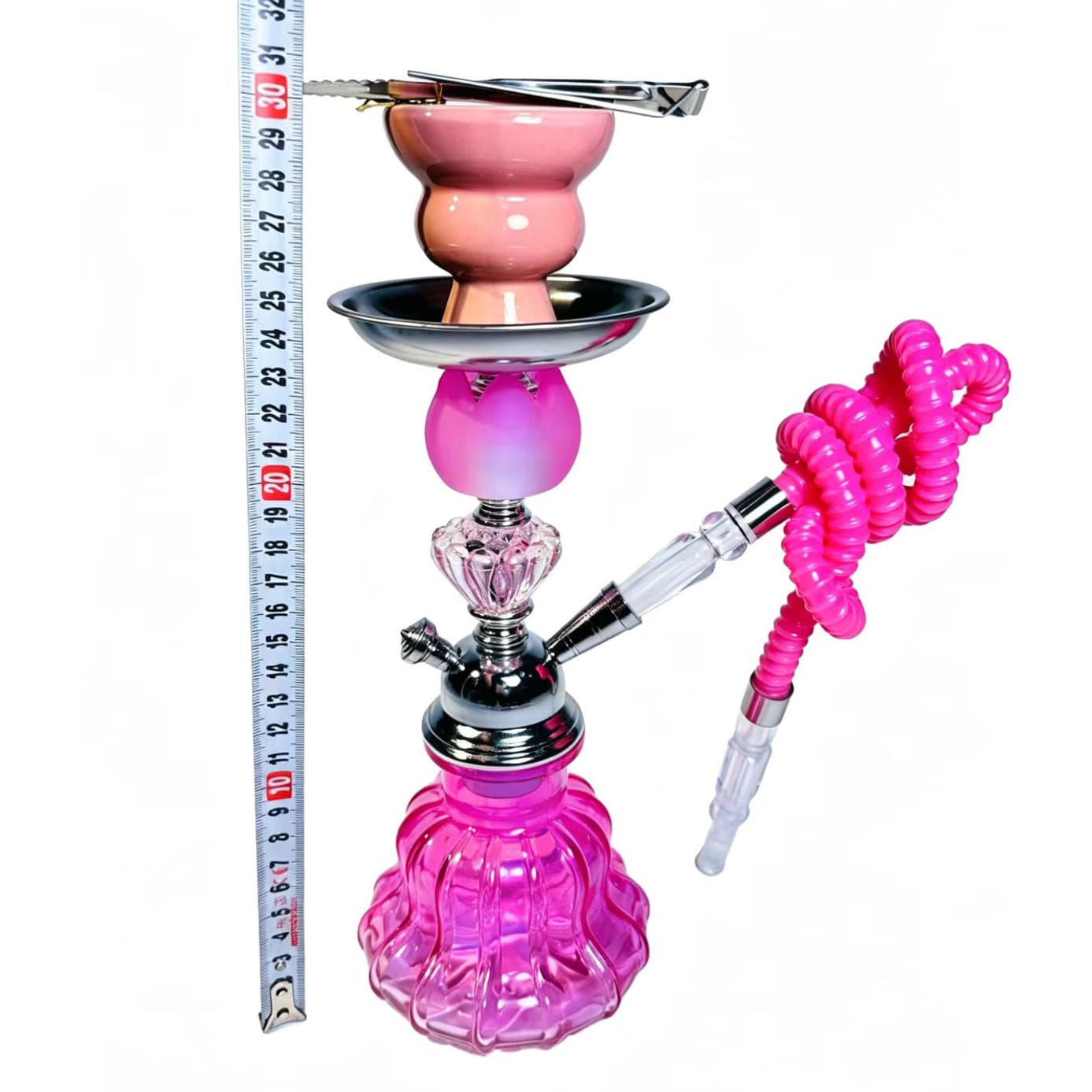 Cross-border New Arrival In Stock Single-Tube Pink Flower Hookah Glass Accessory Arabic Hookah Water Pipe