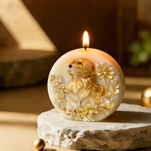 Cute Puppy Relief Scented Candle Mold DIY Kitten Holiday Gift Handmade Soap Silicone Mold